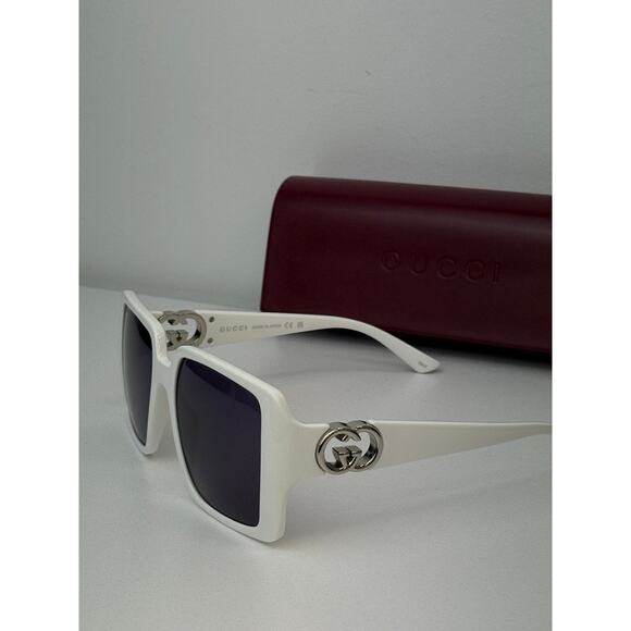 NEW Gucci GG1692S White Square Logo Sunglasses $445 main image 6